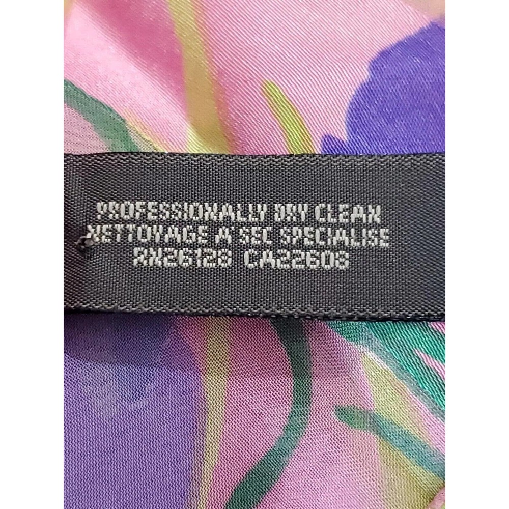 Floral Pink Multicolored Long Rectangular Satiny … - image 6